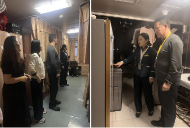 校长程书强一行实地考察国际邮轮乘务管理专业学生的实习与就业情况