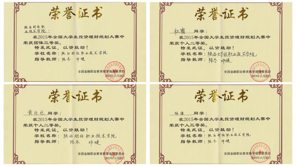 我院在2015年全国大学生投资理财规划大赛中