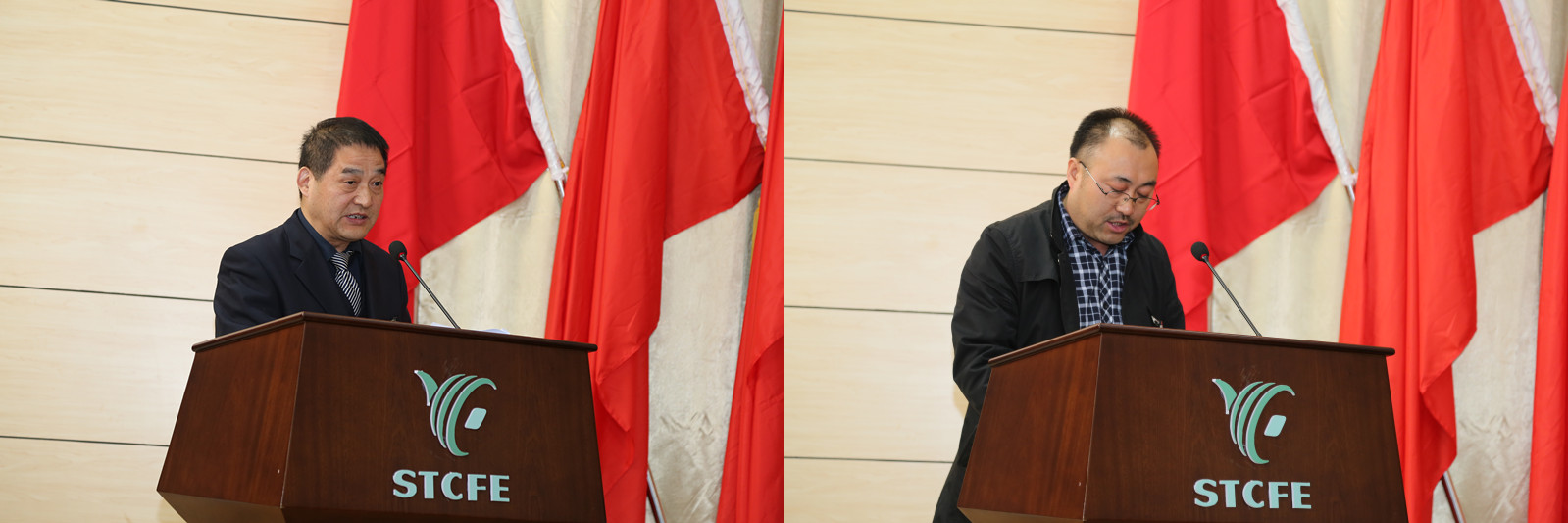 财务处处长李志鹏、工会主席王爱军分别作财务工作报告与工会工作报告